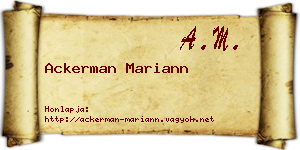 Ackerman Mariann névjegykártya