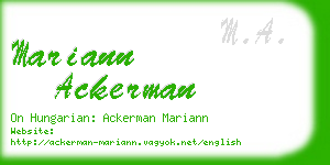mariann ackerman business card